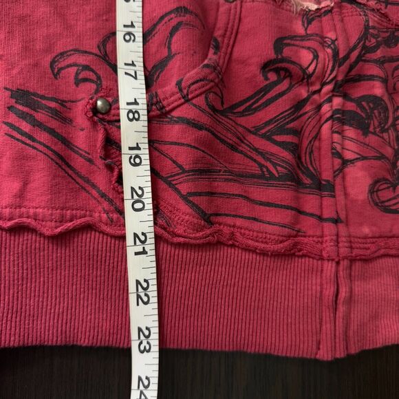 Key Closet Jacket Womens Large Koi Fish Studded Y2K Hoodie Tattoo Art Asian NEW - Picture 9 of 10